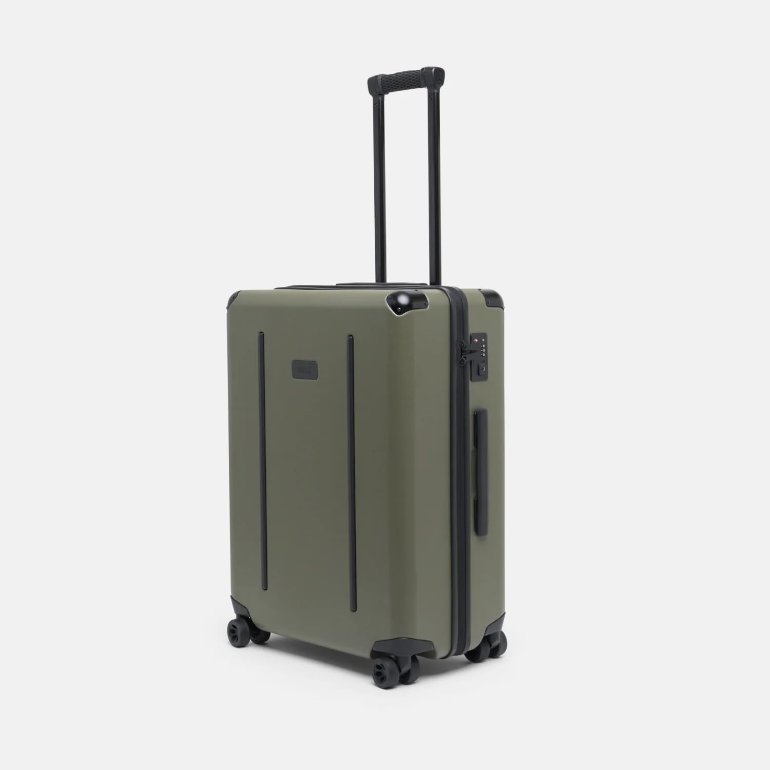 The Ridge Check-In Luggage - Durable German Makrolon Polycarbonate Hardshell Suitcase - TSA-Approved Lock & 360° Spinner Wheels - Matte Olive - Perfect for Business Travel & Vacation Trips