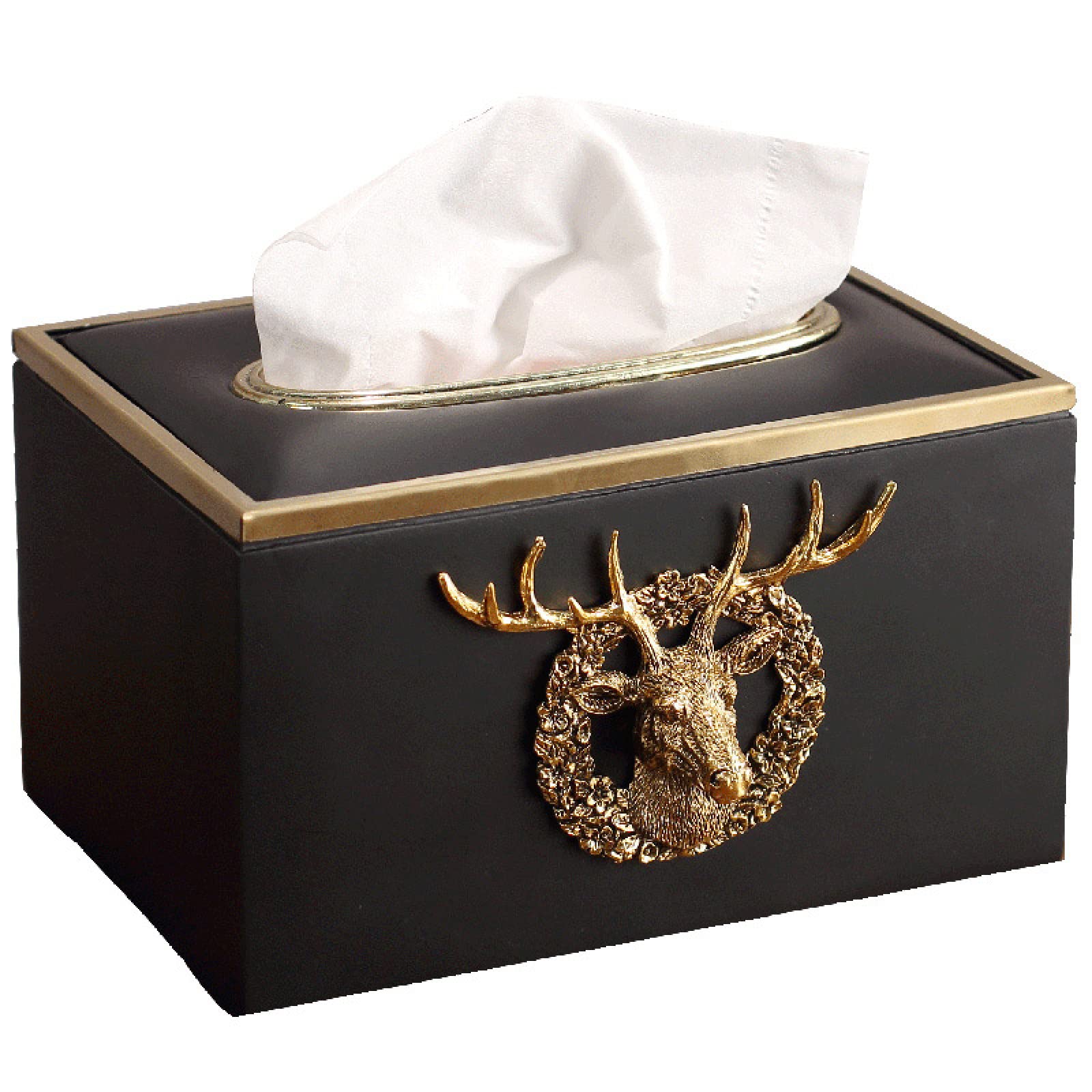 Modern Nordic Metal Elk Tissue Box Holder - Handmade Luxury Napkin Dispenser for Living Room, Dining Table & Coffee Table Decor | Cute Miniature Statue & Party Ornament | Home Decoration Accessories for Stylish Interior Design