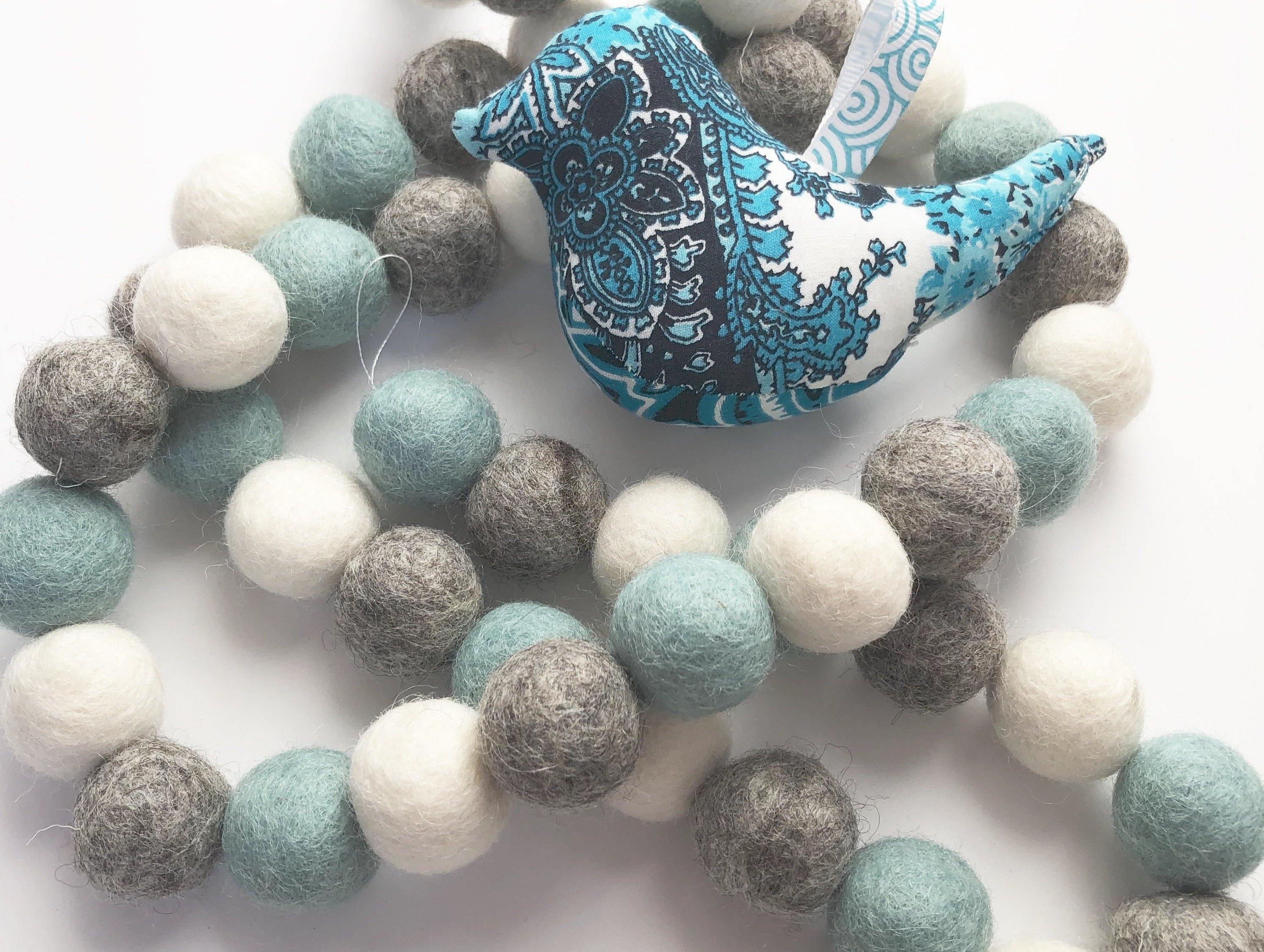 Baby Blue & Heather Grey Garland - Elegant Nursery Decor for Baby Showers, Birthday Parties & Home Decoration