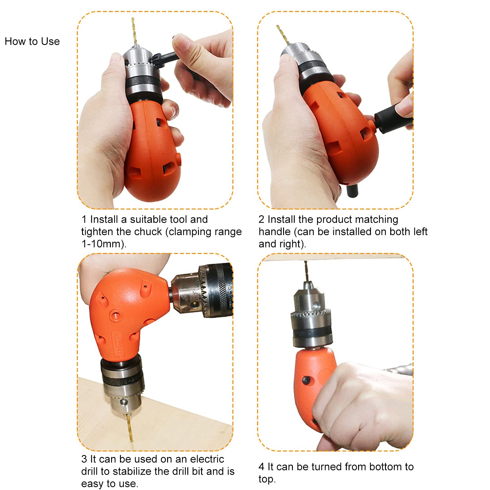 90 Degree Right Angle Drill Attachment - Electric Drill Adapter for Tight Spaces, DIY Projects & Home Repairs - Fdit Angle Turner Extension Tool for Drilling in Corners & Hard-to-Reach Areas