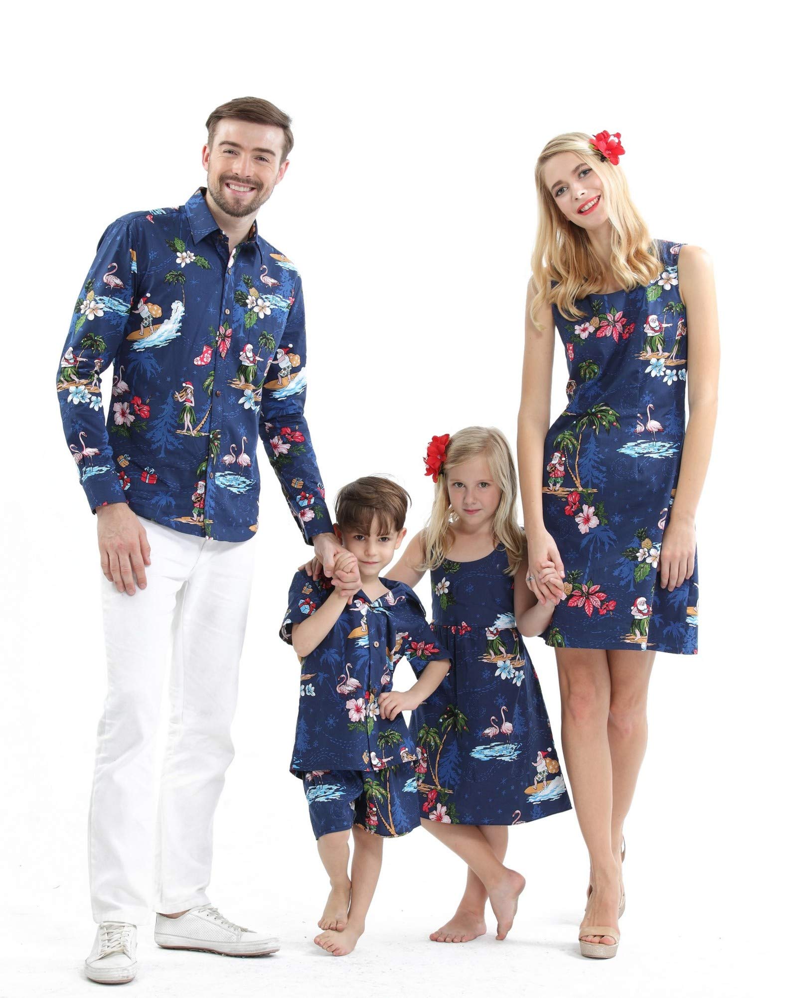 **Hawaiian Luau Matching Mother & Son Outfit - Aloha Shirt & Shorts Set for Women & Boys | Beach Vacation, Family Photos, Summer Parties**