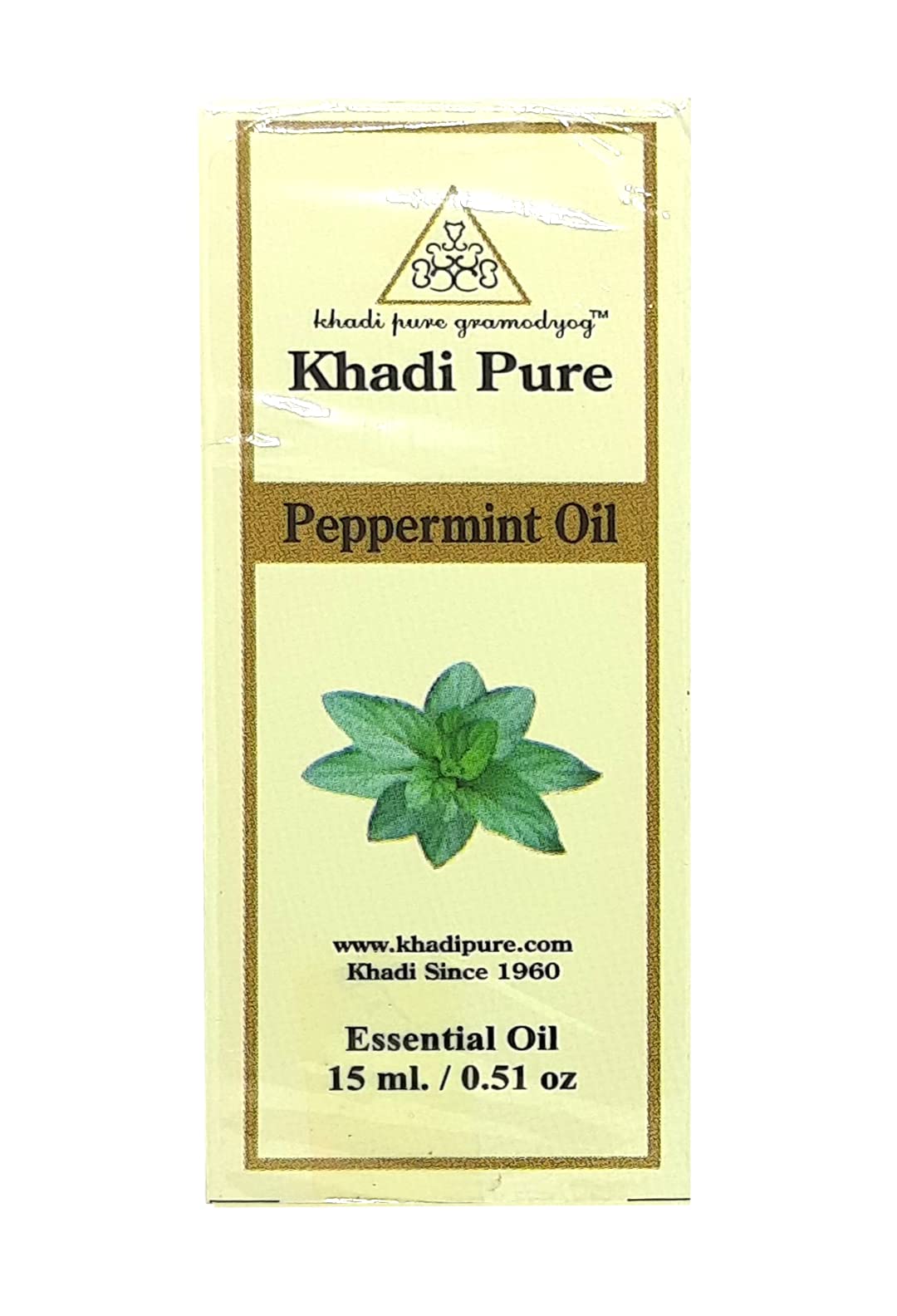 Khadi Pure Herbal Peppermint Essential Oil - 15ml | 100% Natural Aromatherapy Oil for Relaxation, Stress Relief & Headaches | Perfect for Diffusers, Massage & Skincare
