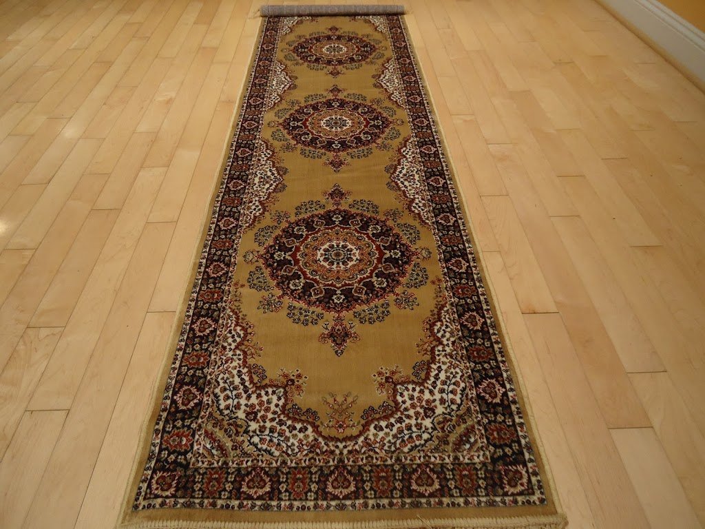 Luxury Silk Gold Persian Area Rugs - Beige 2x8 Hallway Runner - Narrow Non-Slip Rug for Kitchen, Bathroom, Entryway & High Traffic Areas (2'x8' Premium Quality)