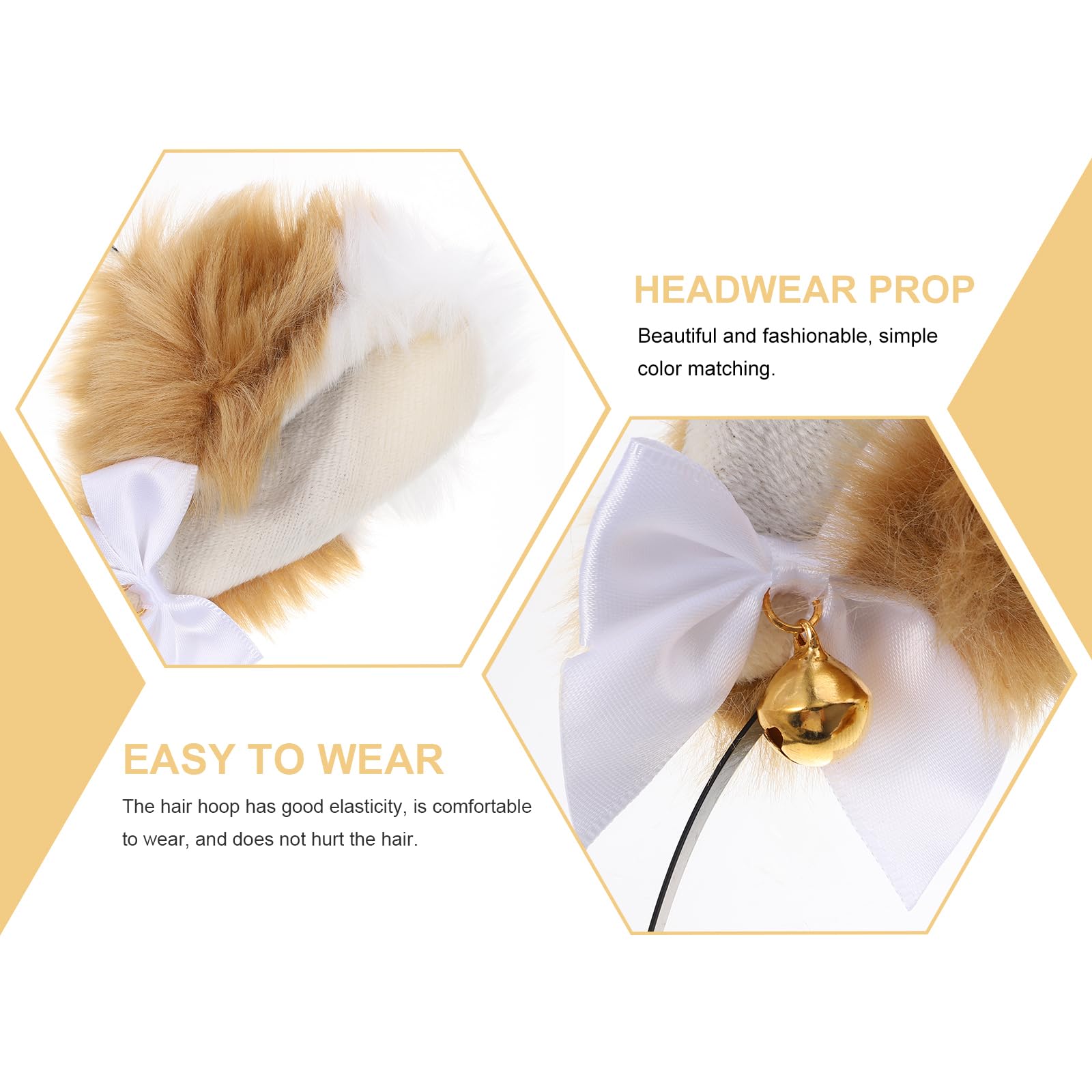 Uonlytech Fox Ears Headband - Faux Fur Animal Ears Hair Hoop with Bells for Anime Cosplay, Fancy Dress Party, Halloween Costume Accessories | Perfect for Cosplay Events, Halloween Parties, and Themed Gatherings