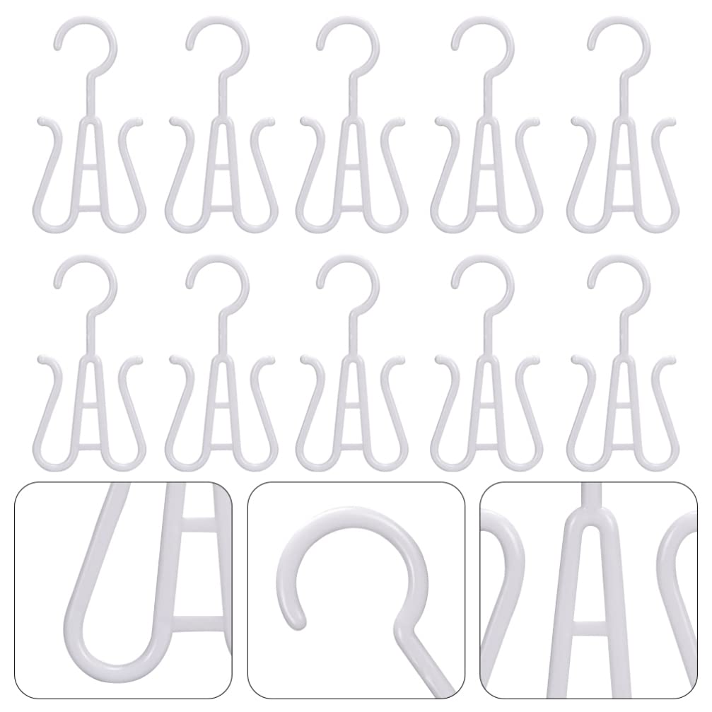 10Pcs White Shoe Hangers & Drying Rack - Double Hook Hanging Shoe Organizer for Bicycle, Home, Kitchen Storage - Space Saving Closet & Entryway Organization Solution