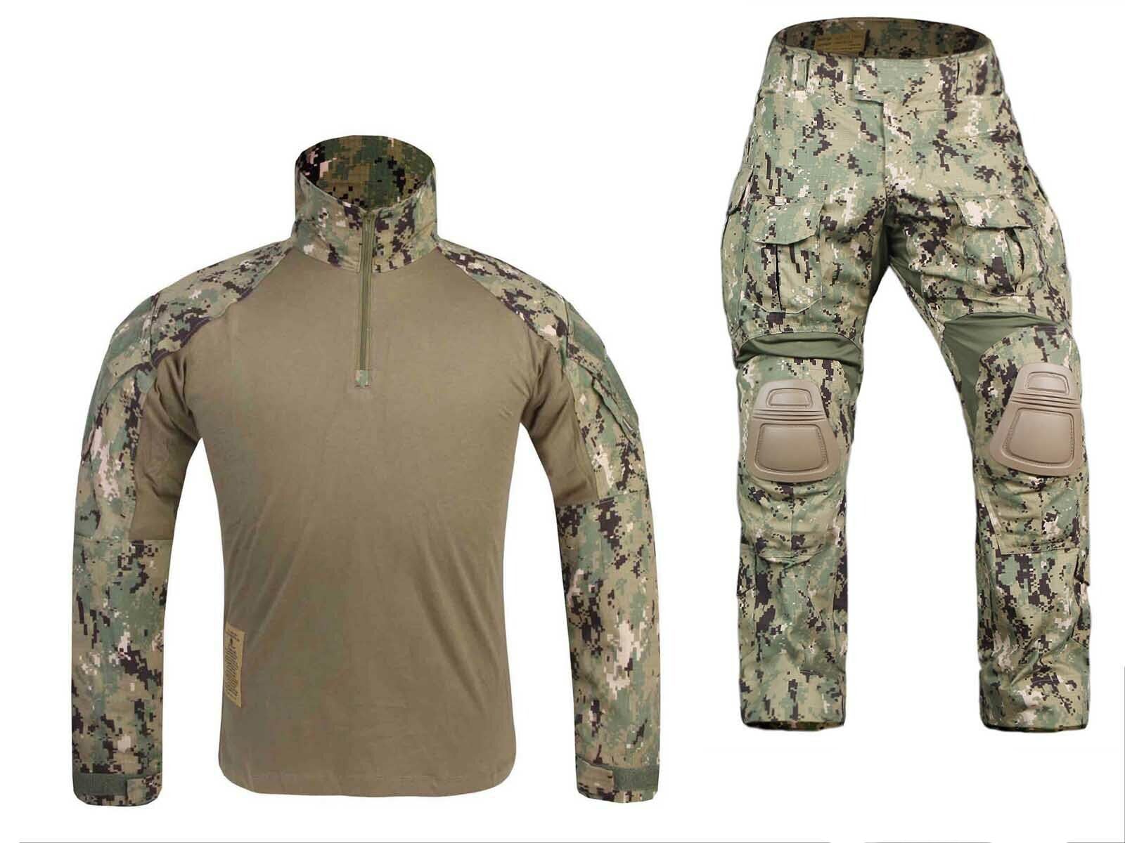 EMERSONGEAR Gen3 Military Uniform Set - Tactical Combat BDU Pants & Shirt with Knee Pads for Airsoft, Paintball, Outdoor Training & Survival Gear