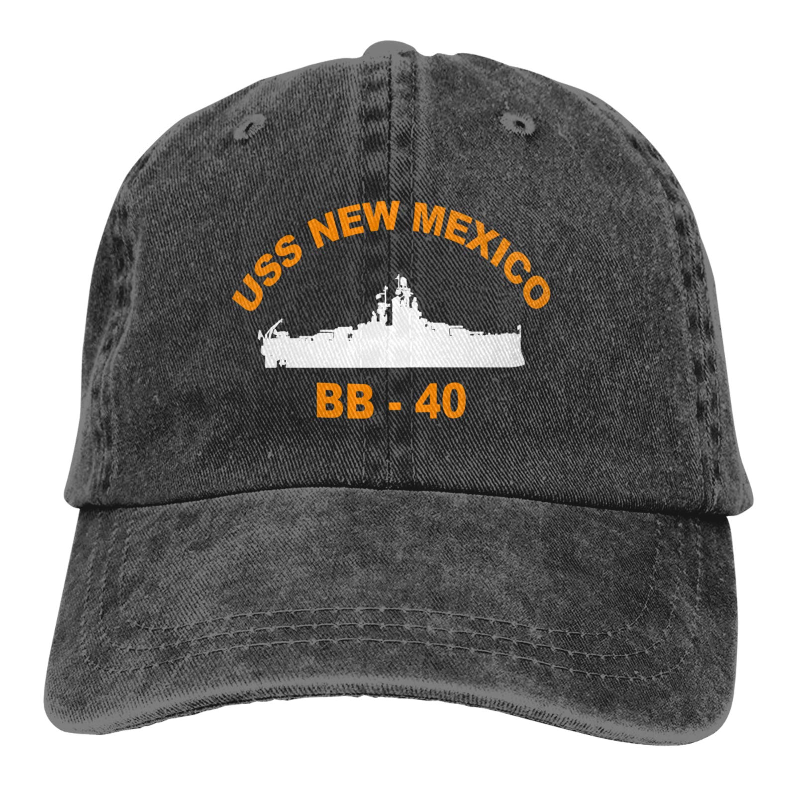 USS New Mexico BB-40 Vintage Denim Dad Hat - Baseball Cap with Adjustable Strap - Retro Navy Style for Men & Women - Perfect for Outdoor Activities, Casual Wear & Patriotic Events