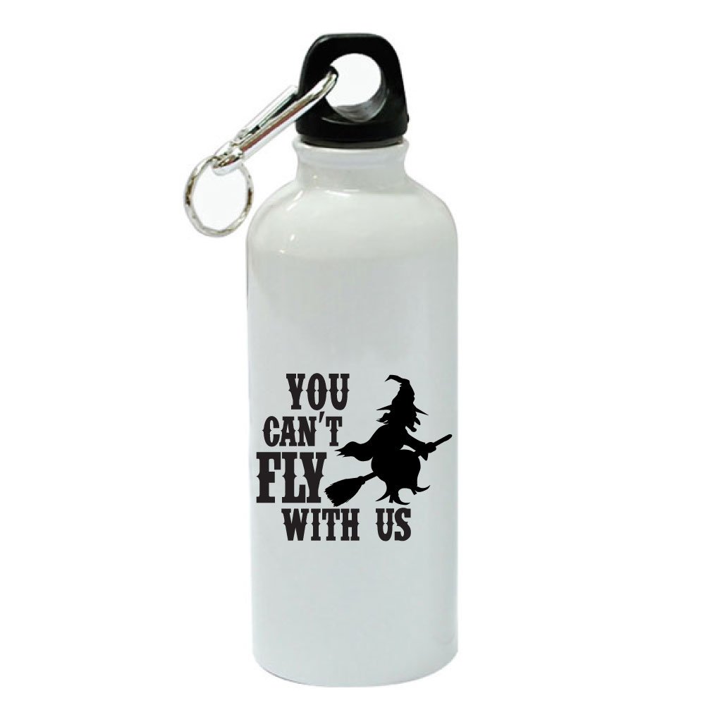 20 oz White Aluminum Sports Water Bottle - Lightweight, Durable & Leak-Proof for Gym, Hiking & Travel | You Can't Fly With Us