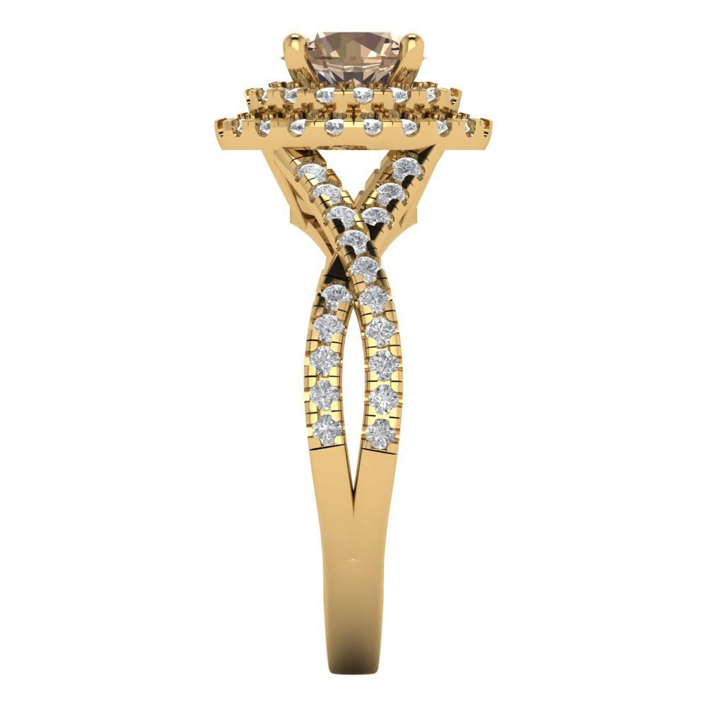 1.40ct Round Moissanite Halo Ring in 18K Gold - Perfect for Engagement & Anniversary Gifts