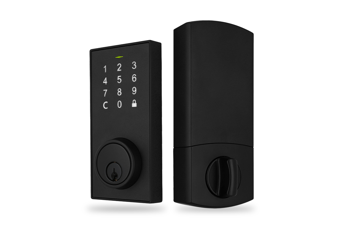 Smart Bluetooth Deadbolt Lock - Keyless Entry with Touchpad & App Control - Matte Black - Secure Your Home with Remote Access & Auto-Lock