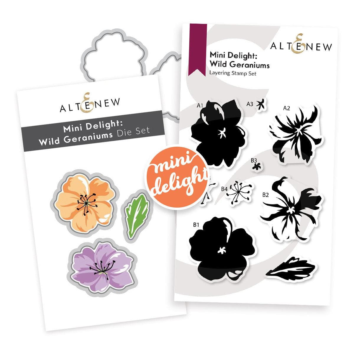 Mini Delight: Wild Geraniums Stamp & Die Set for Card Making, Scrapbooking & DIY Crafts - Floral Stamps for Handmade Greeting Cards & Paper Projects