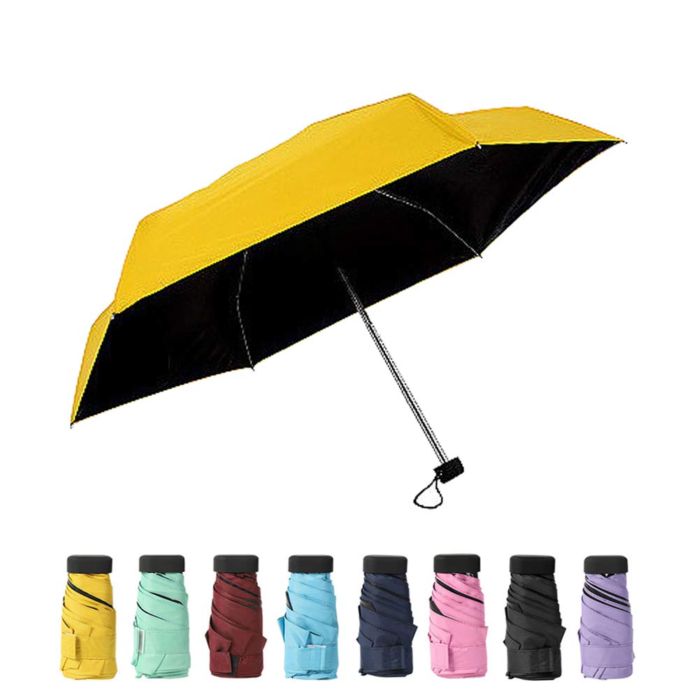 TOPTIE Mini Windproof Travel Umbrella - Compact Folding Umbrella for Sun & Rain Protection with UV Shield - Perfect for Travel, Commuting & Outdoor Activities