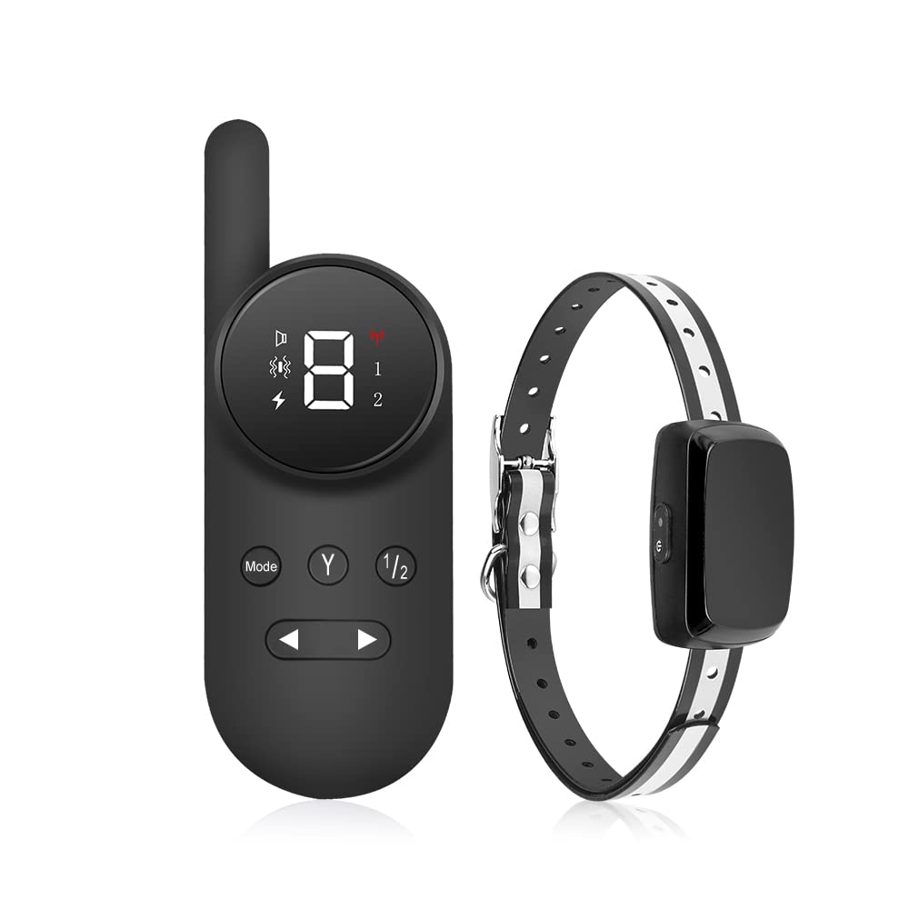 Best Dog Training Collar with Remote - Adjustable & Waterproof Shock Collar for Small Medium Large Dogs (Black) | Perfect for Obedience Training, Bark Control & Behavior Correction