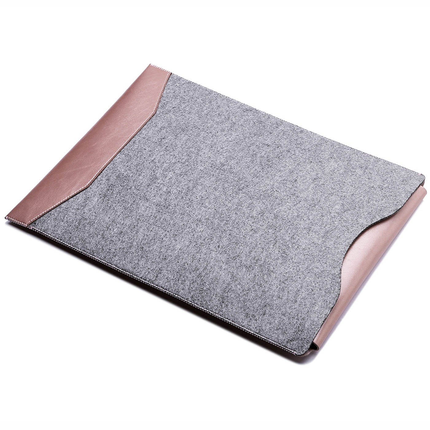 Premium Soft Wool Felt & Microfiber Leather Laptop Sleeve for MacBook Pro 13