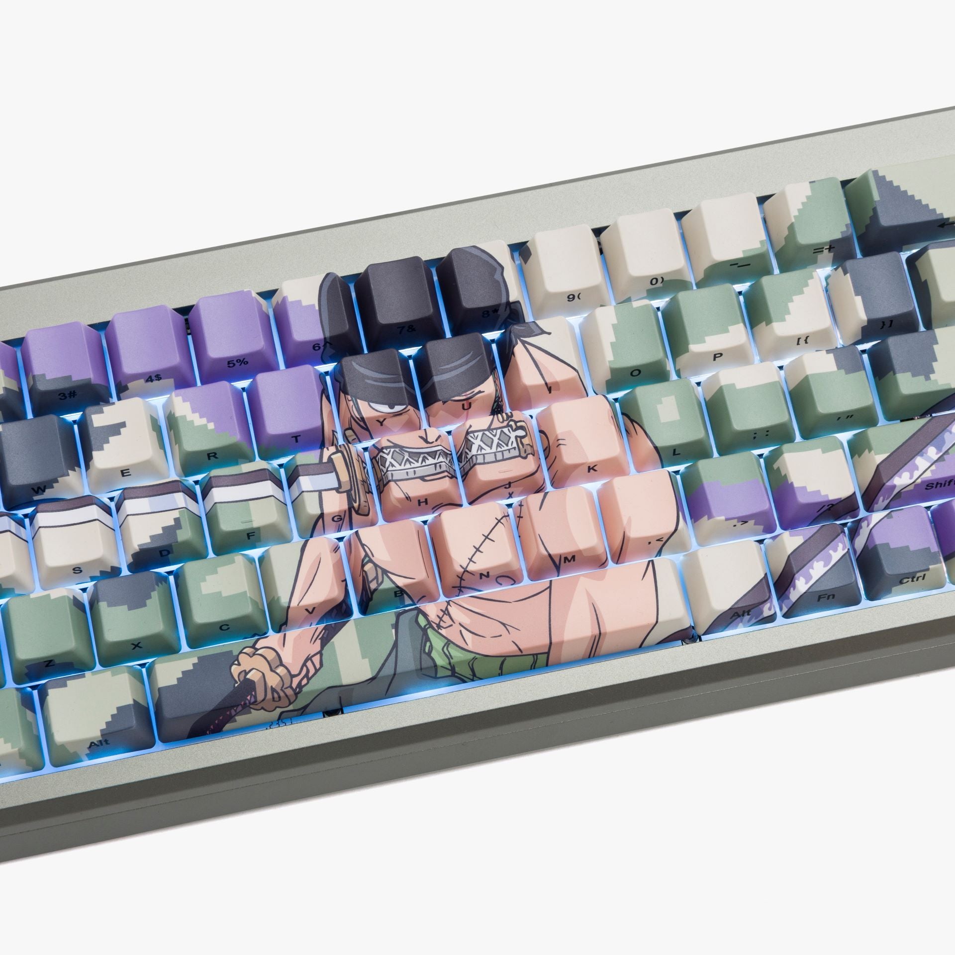 One Piece x HG Summit 65 Mechanical Keyboard - Zoro Themed RGB Gaming Keyboard for PC, Mac - Perfect for Anime Fans & Gamers