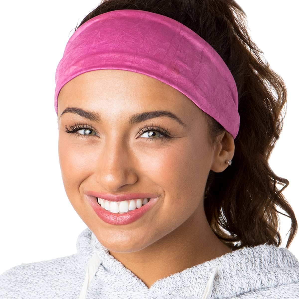 Hipsy Adjustable Stretchy Crushed Xflex Wide Headbands for Women, Girls & Teens - Perfect for Sports, Workouts, Yoga, and Everyday Fashion Accessories