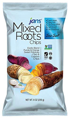 Mixed Roots All Natural Vegetable Chips - Sea Salt Flavor, 8oz | Gluten-Free, Vegan Snacks for Parties, Healthy On-The-Go Food, School Lunch & Movie Night Treats