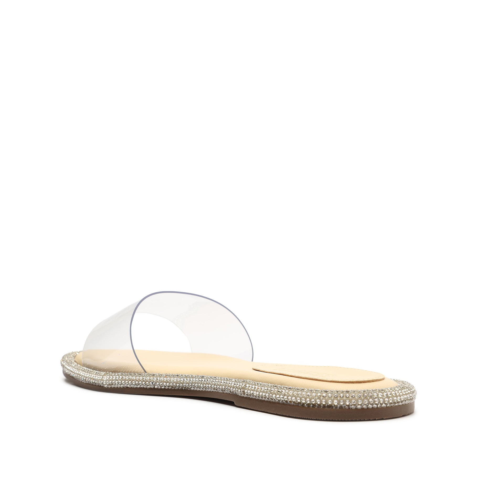 Alcina Women's Vinyl Sandals - Flat Heel Eggshell Color Comfortable Slip-On Shoes for Casual Wear, Beach, and Summer Outings