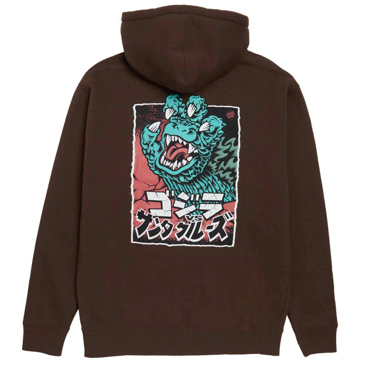 Santa Cruz Godzilla Pullover Hoodie - Brown | Men's Graphic Zip-Up Sweatshirt for Skateboarding & Streetwear Fashion