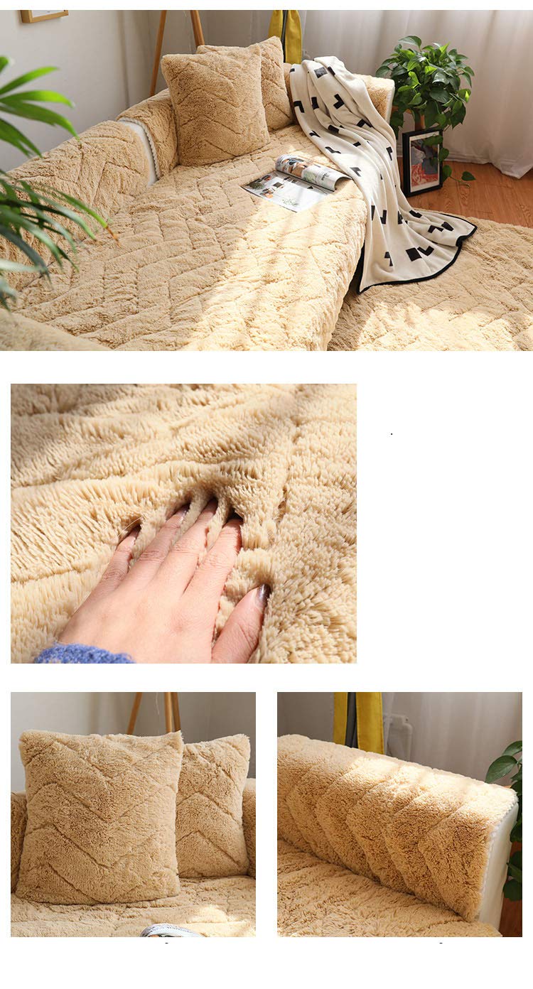 Reversible Sofa Slipcover - Non-Slip Faux Fur Couch Cover for Pets (Dogs & Cats) - 43