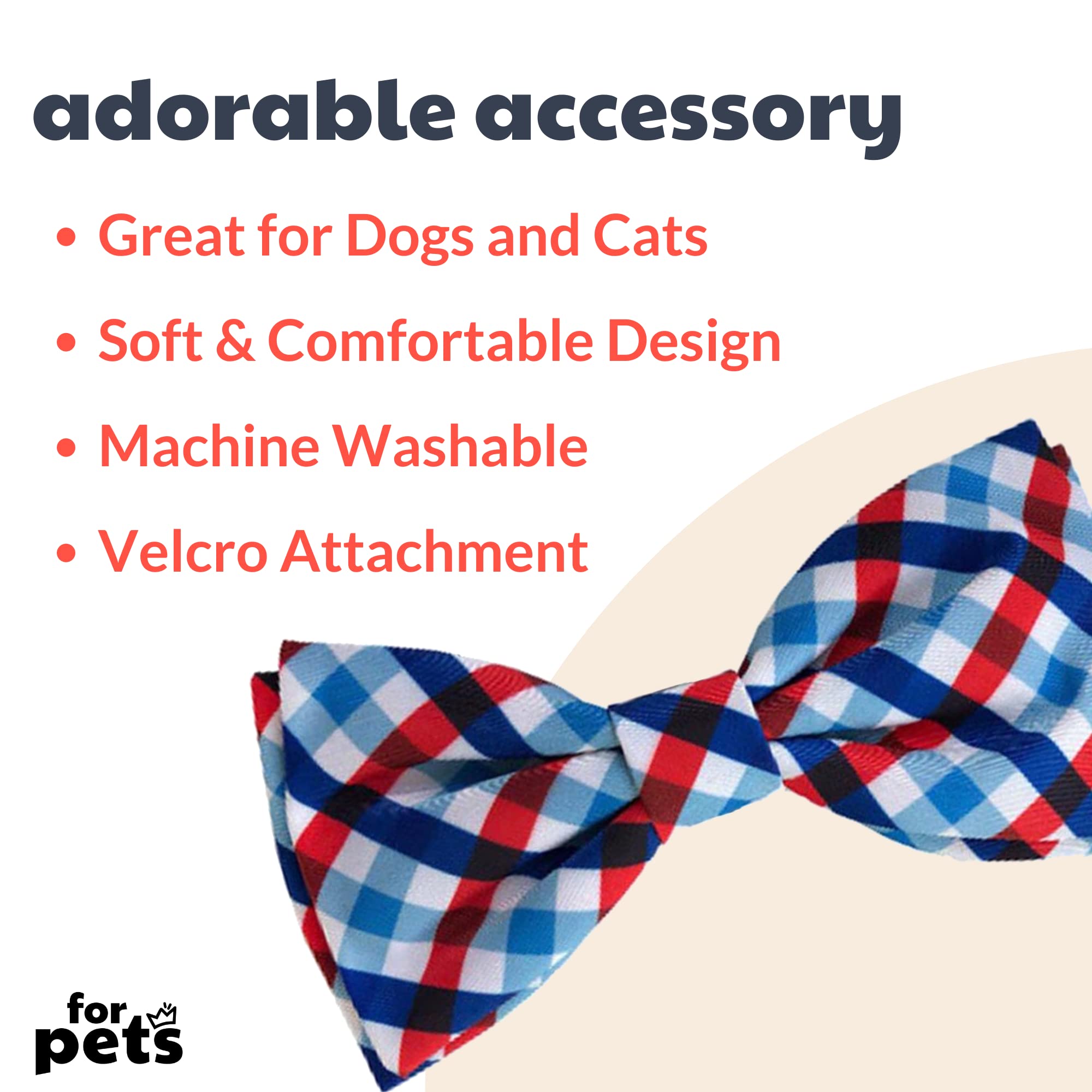 Huxley & Kent Extra-Large Pet Bow Tie - Picnic Check Pattern Dog & Cat Bow Tie Collar Attachment for 4th of July, Parties & Special Occasions | Cute Comfortable Durable Bowtie for Pets | H&K Pet Fashion Accessory