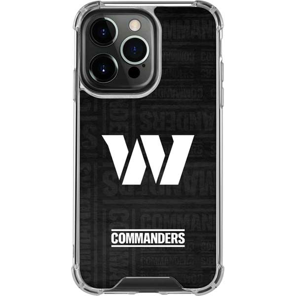 Official NFL Washington Commanders Black & White Clear Phone Case for iPhone 15 Pro Max - Slim Protective Cover with Scratch Resistance - Perfect for Football Games, Daily Use & Team Spirit Display