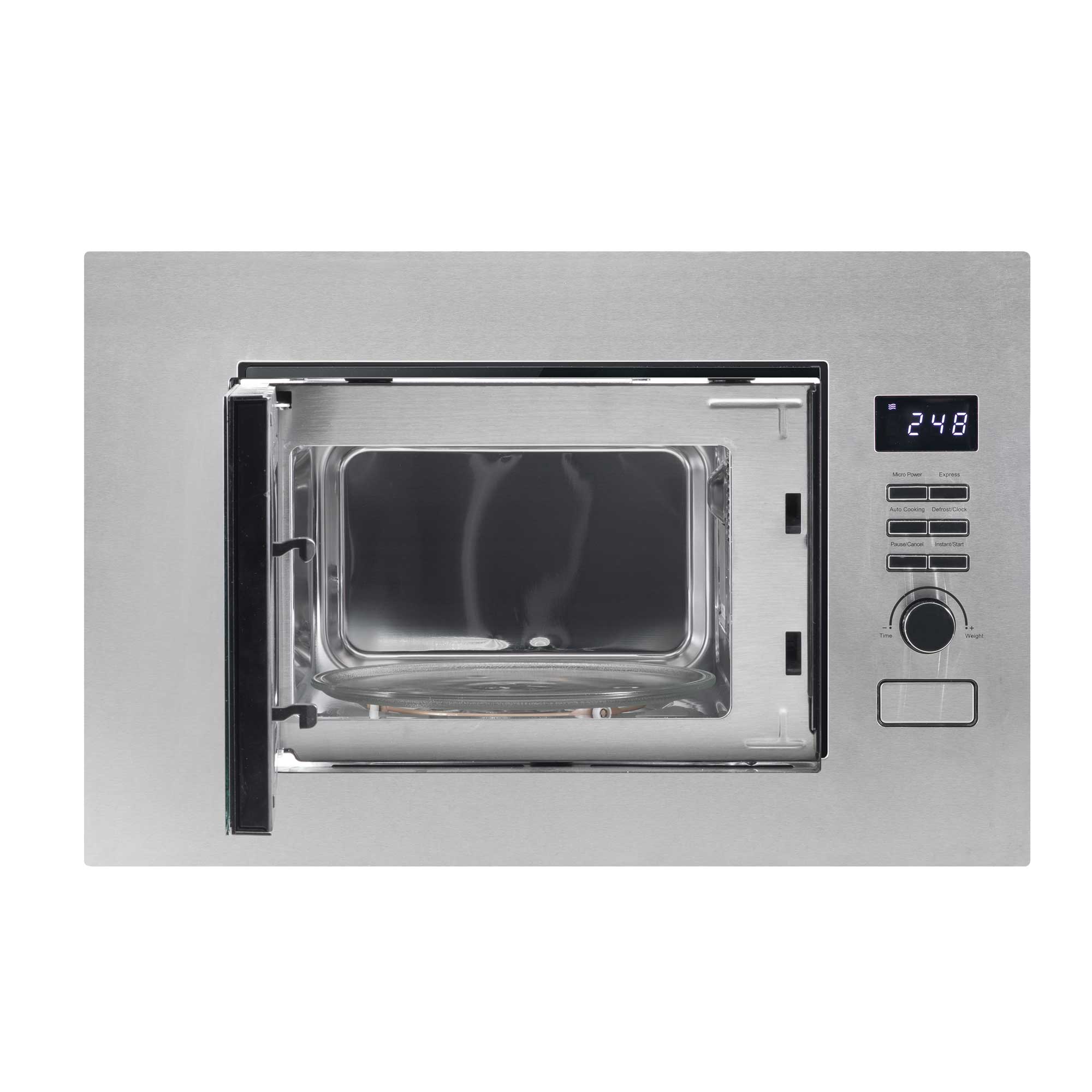 Baridi 20L Built-in Microwave Oven - 800W Stainless Steel Countertop Microwave with 10 Power Levels - Perfect for Small Kitchens, Dorms & Offices (Model DH196)