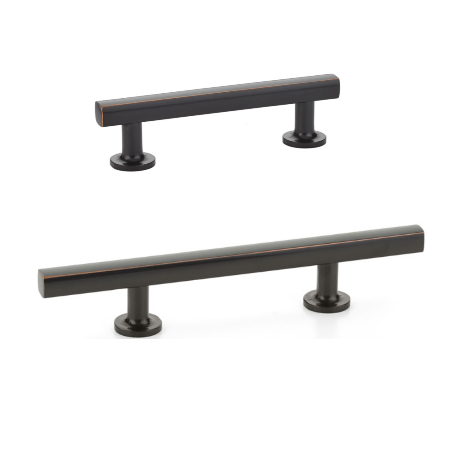 Oil Rubbed Bronze T Bar Drawer Pulls - Modern Urban Cabinet Handles for Kitchen, Bathroom & Office Furniture (Set of 10)