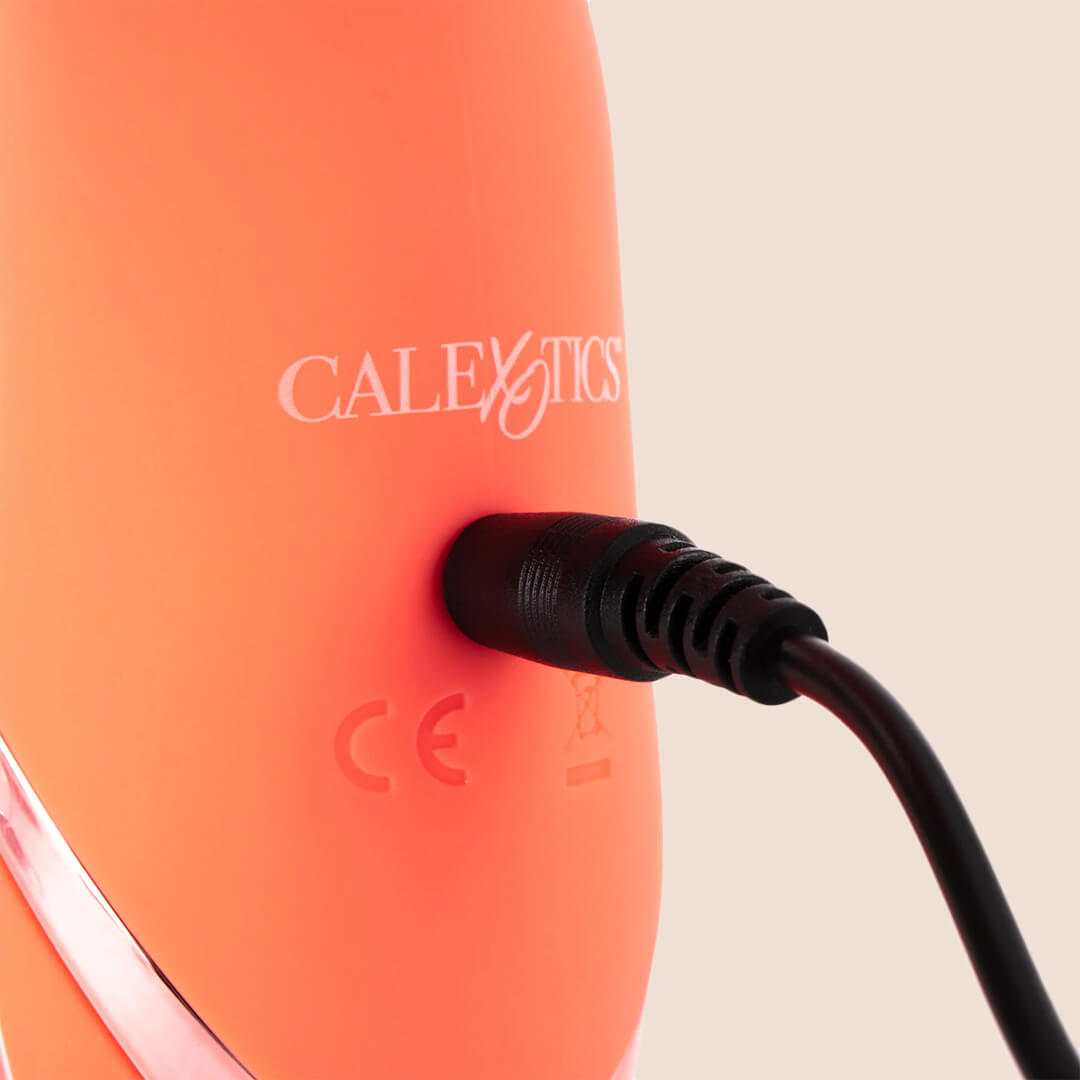 California Dreaming® Orange County Cutie - Silicone Vibrating & Thrusting Rabbit Vibrator for Women | G-Spot & Clitoral Stimulation | Waterproof & Rechargeable Adult Toy for Couples Play & Solo Pleasure