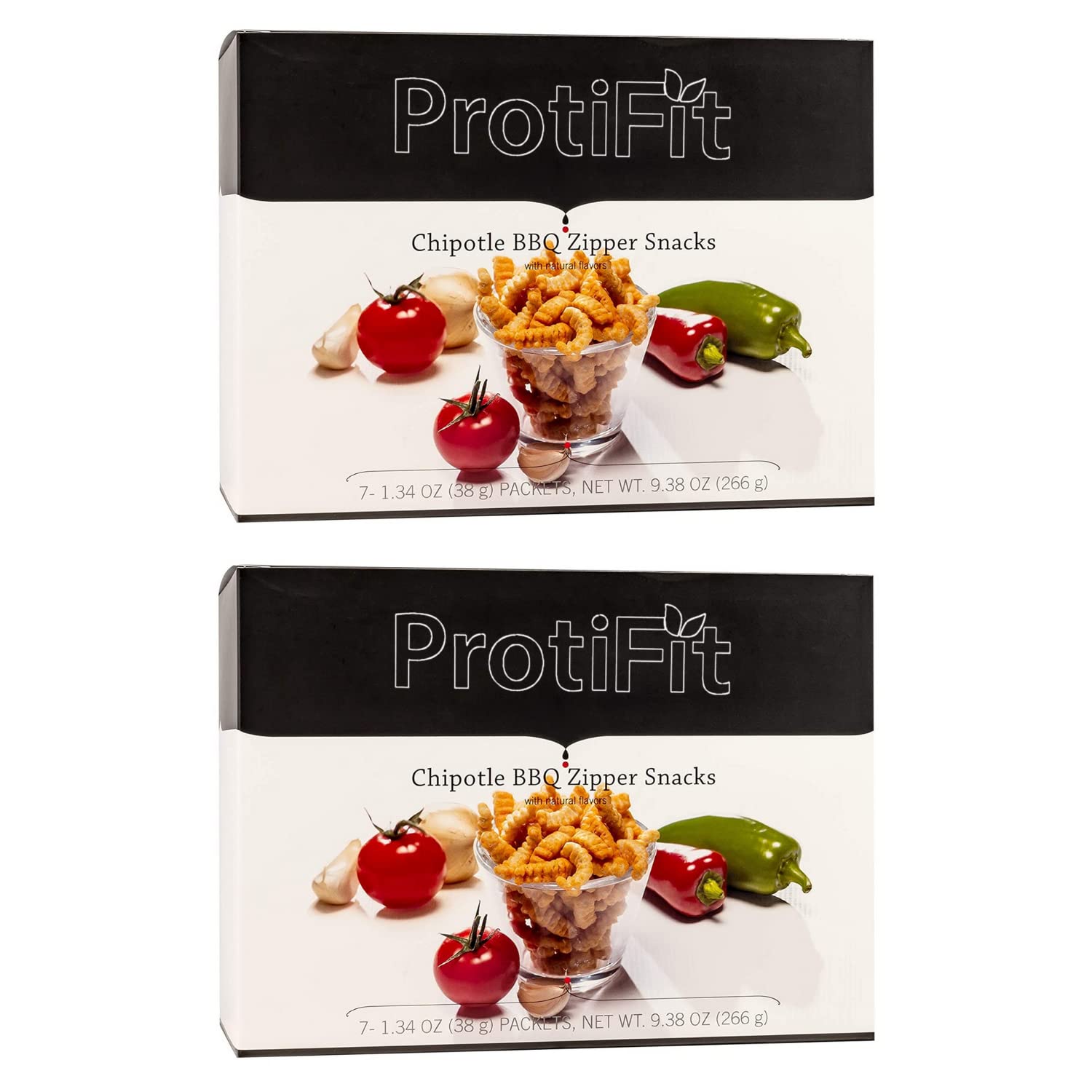 PROTIFIT High Protein Chipotle BBQ Snacks 2 Pack - 15g Protein, Low Calorie, Low Sugar, Low Fat, Keto & Ideal Protein Friendly - Perfect for On-the-Go Snacking, Workouts & Healthy Lifestyle (7 Servings Per Box)