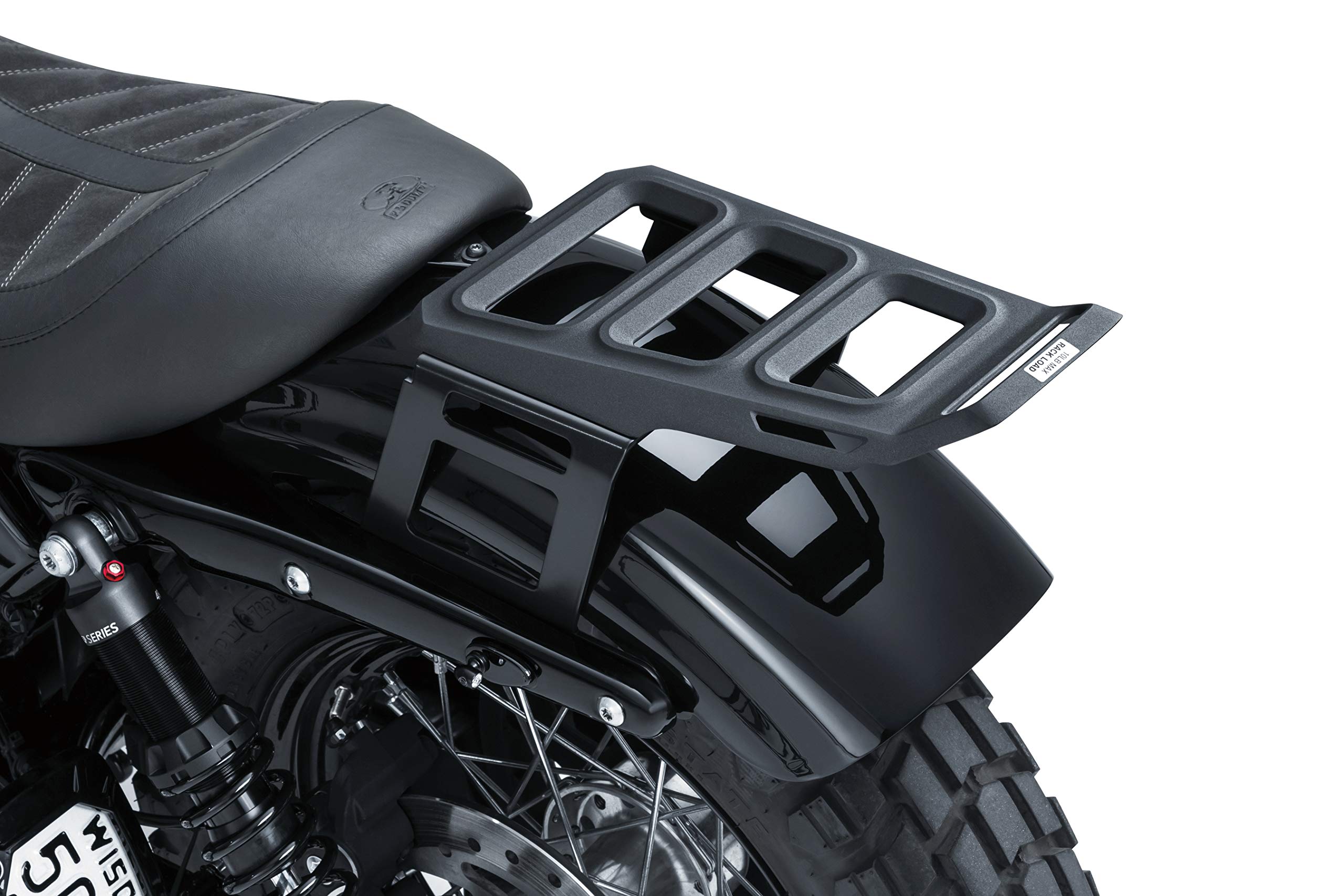 Kuryakyn 6665 Dillinger Fixed Mount Motorcycle Luggage Rack for 2004-2019 Harley-Davidson XL Models | Satin Black Storage Accessory | Perfect for Long Rides & Touring