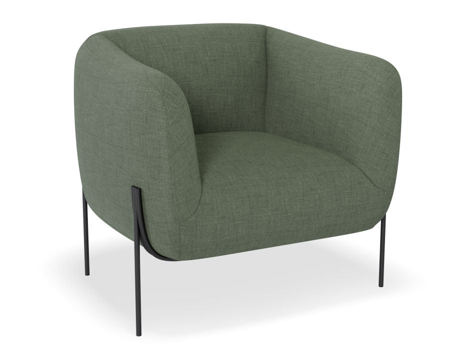 Belle Lounge Chair - Modern Comfortable Accent Chair in Kelp Green - Perfect for Living Room, Bedroom, or Office Relaxation