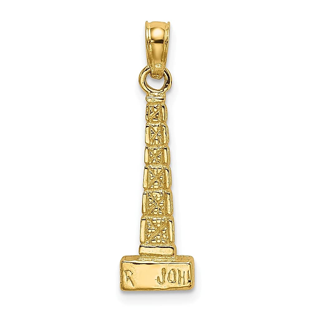 14K Yellow Gold 3D John Hancock Building Chicago Charm Necklace Pendant - Elegant Travel Jewelry for Women, Perfect Gift for Her - Ideal for Travel Lovers, Souvenir Collectors & Chicago-Themed Fashion Accessories