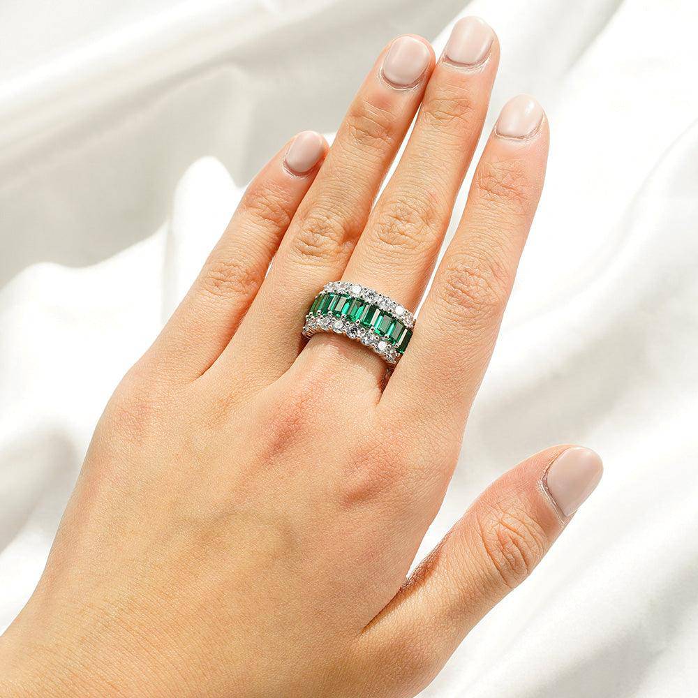 15.4 CT Baguette Lab-Created Diamond Eternity Band Ring for Women - Perfect for Weddings, Anniversaries & Special Occasions