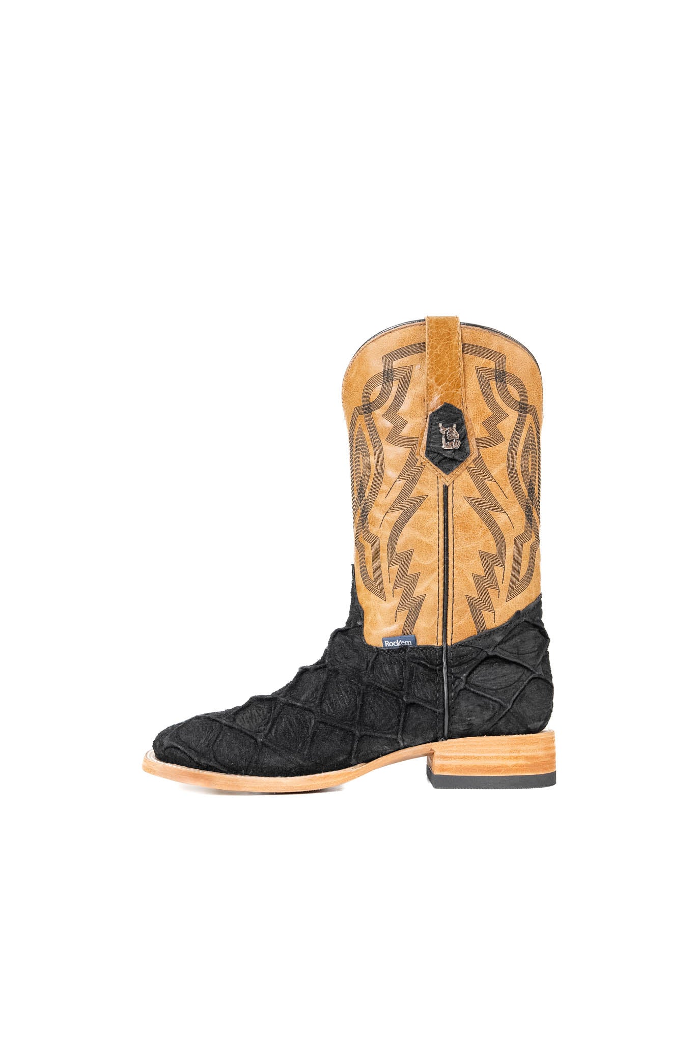 Renegade Big Bass Pirarucu Square Toe Cowboy Boots for Men - Western Style Leather Work Boots for Country Dancing, Rodeo & Outdoor Adventures