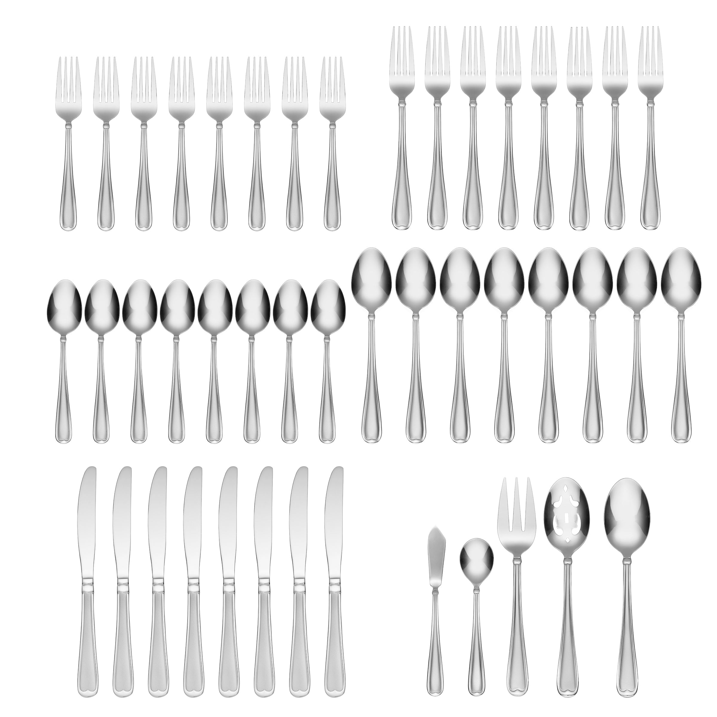 Allure Sand 45-Piece Stainless Steel Flatware Set with Storage Caddy - Elegant Dinnerware for Formal Dining, Entertaining & Wedding Gifts