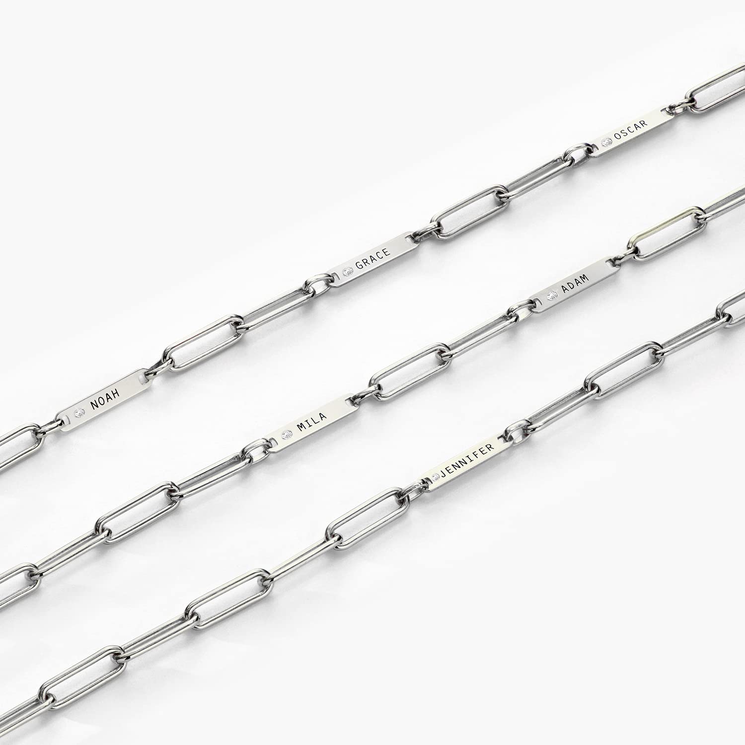 Personalized Ivy Name Paperclip Chain Bracelet with Custom Engravings - Unique Jewelry Gift for Women, Mom, Wife - Mother's Day, Christmas, Birthday Present - Perfect for Everyday Wear, Date Nights & Special Occasions