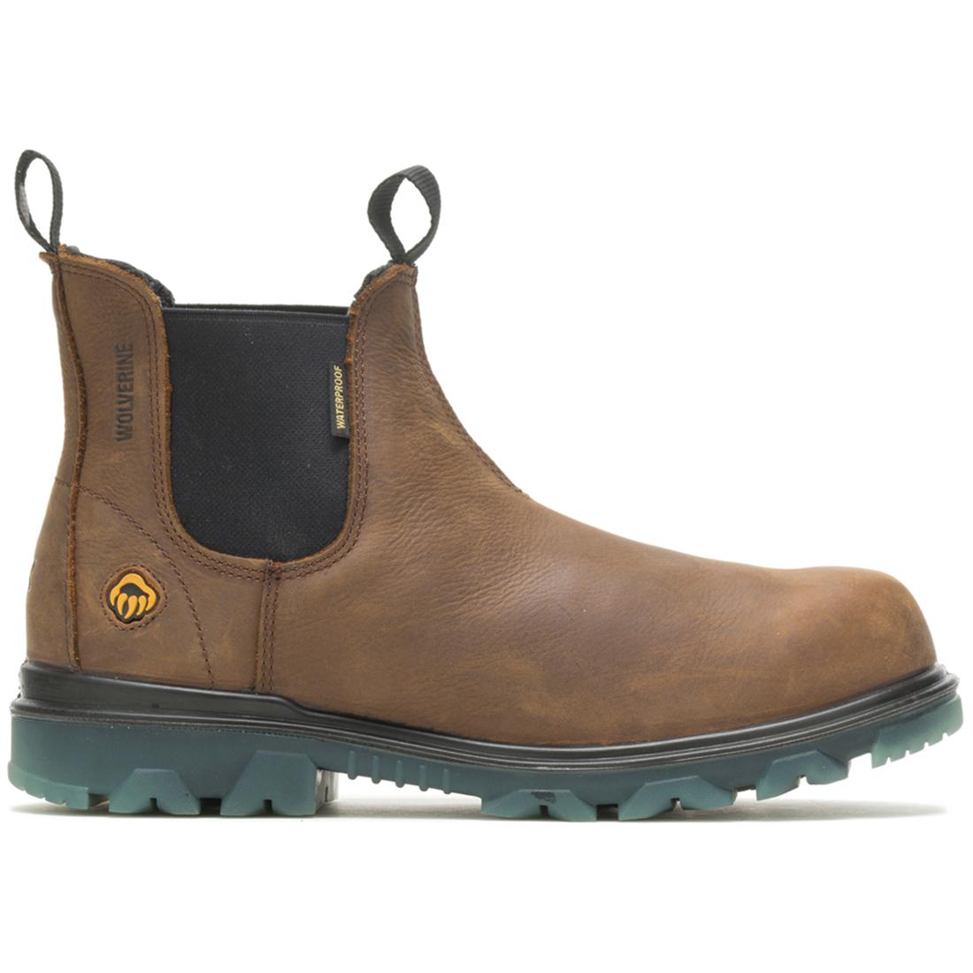Waterproof CarbonMax I-90 EPX 6 Chelsea Work Boots for Men - Slip Resistant Brown Safety Shoes for Construction & Outdoor Work