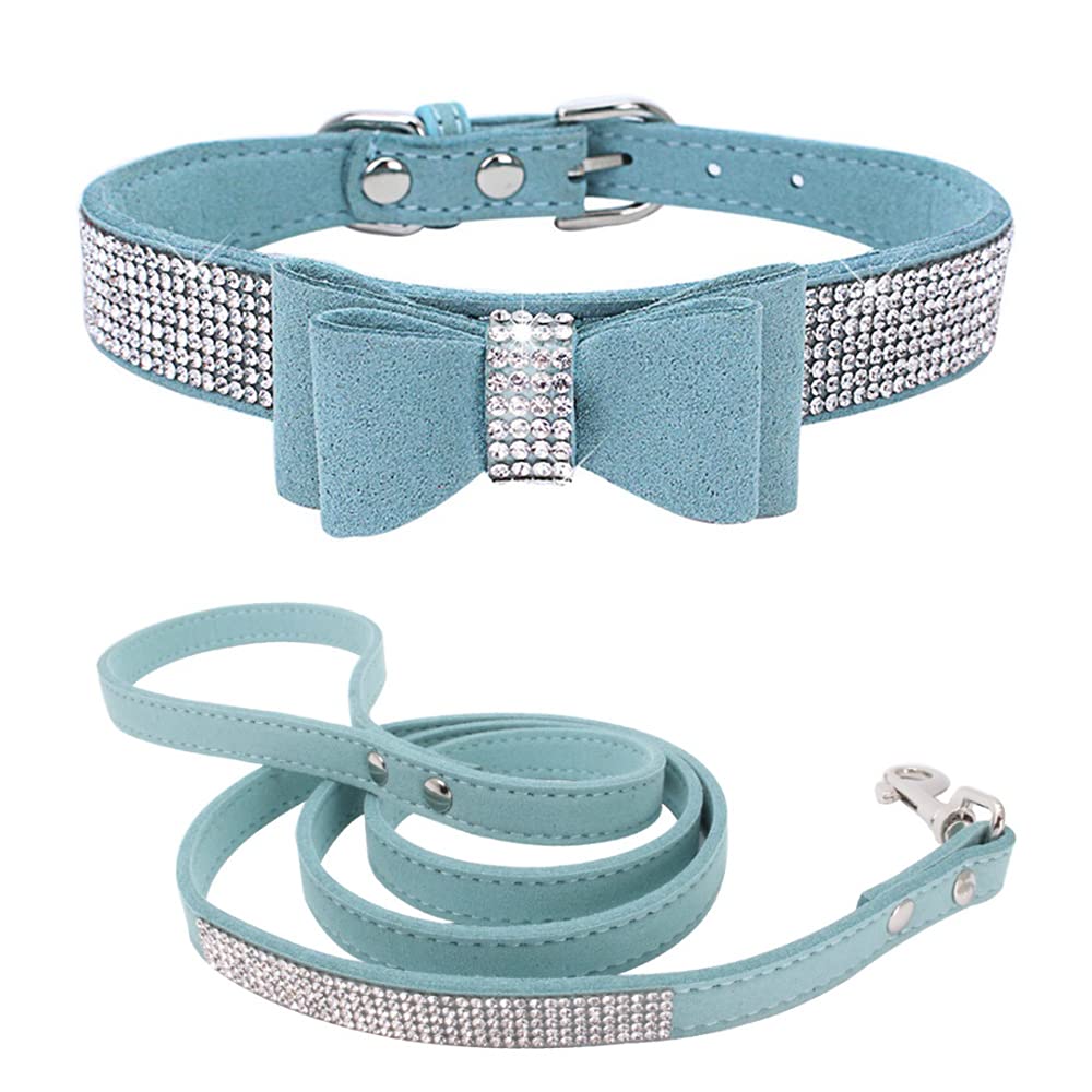 Sparkling Rhinestone Dog Collar & Leash Set - Crystal Diamond Pet Collar for Small & Medium Dogs | Stylish & Dazzling Accessory for Walks, Parties & Special Occasions
