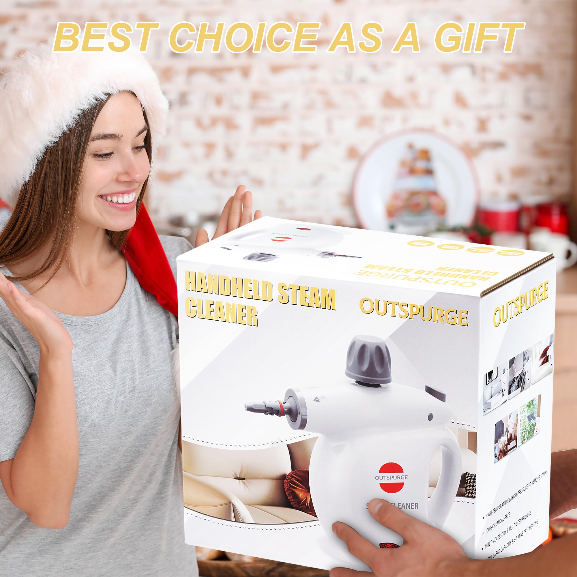 **Multi-Surface Handheld Steam Cleaner with 13 Accessories – Powerful Pressurized Steam Shot for Floors, Upholstery, Grout, Windows, Couches & Cars – Safe & Easy Cleaning with Safety Lock (White) – Perfect for Home, Office & Auto Detailing**