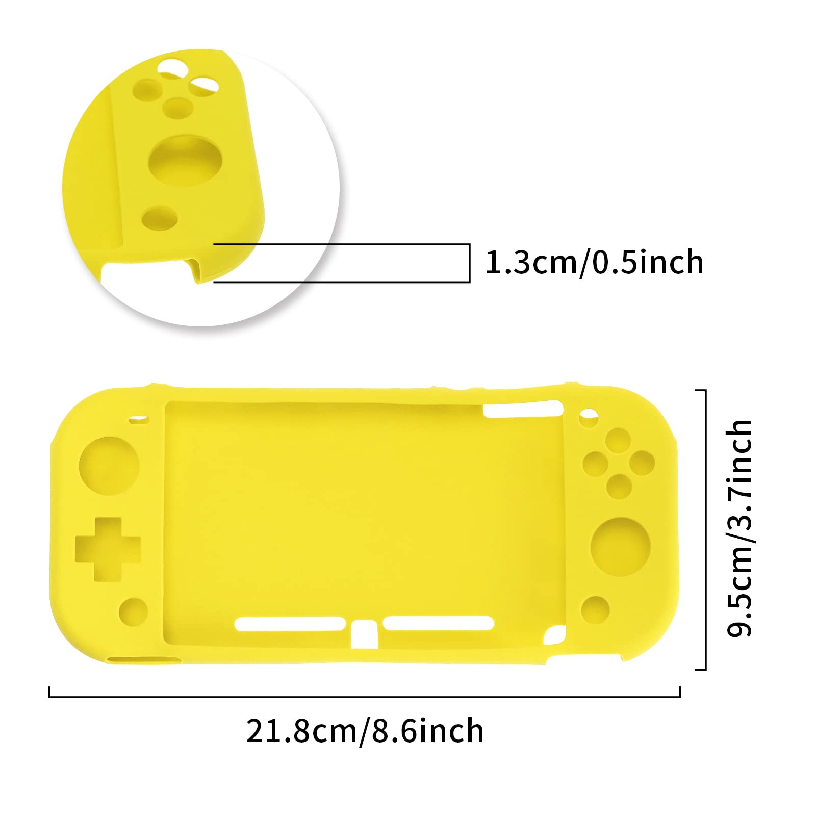 Premium Soft Silicone Case Compatible with Nintendo Switch Lite Console - Anti-Scratch Shockproof Protective Cover for Gaming Accessories (Yellow) - Perfect for Travel, Home Gaming & On-the-Go Protection