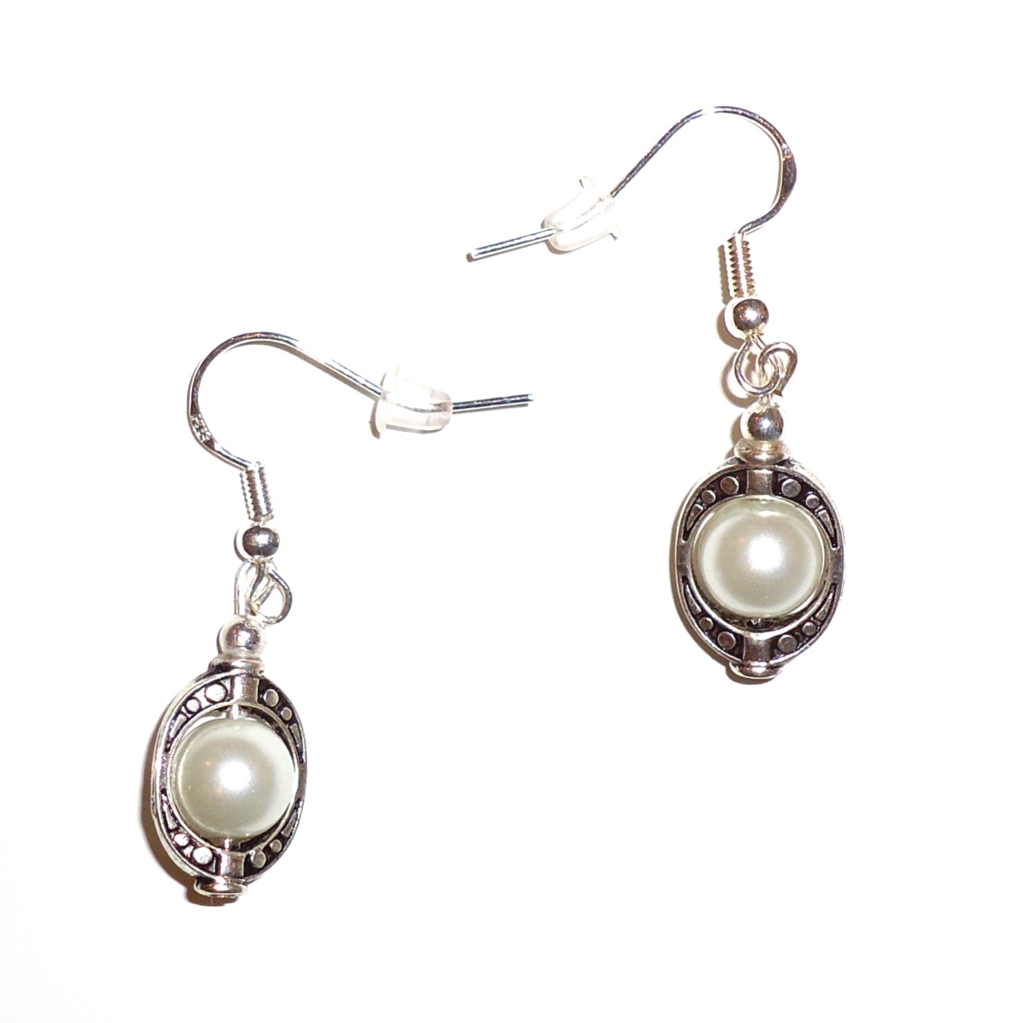 Sterling Silver Halo Earrings with White Cubic Zirconia - Elegant Dangle Drop Earrings for Women, Perfect for Weddings, Parties & Evening Events