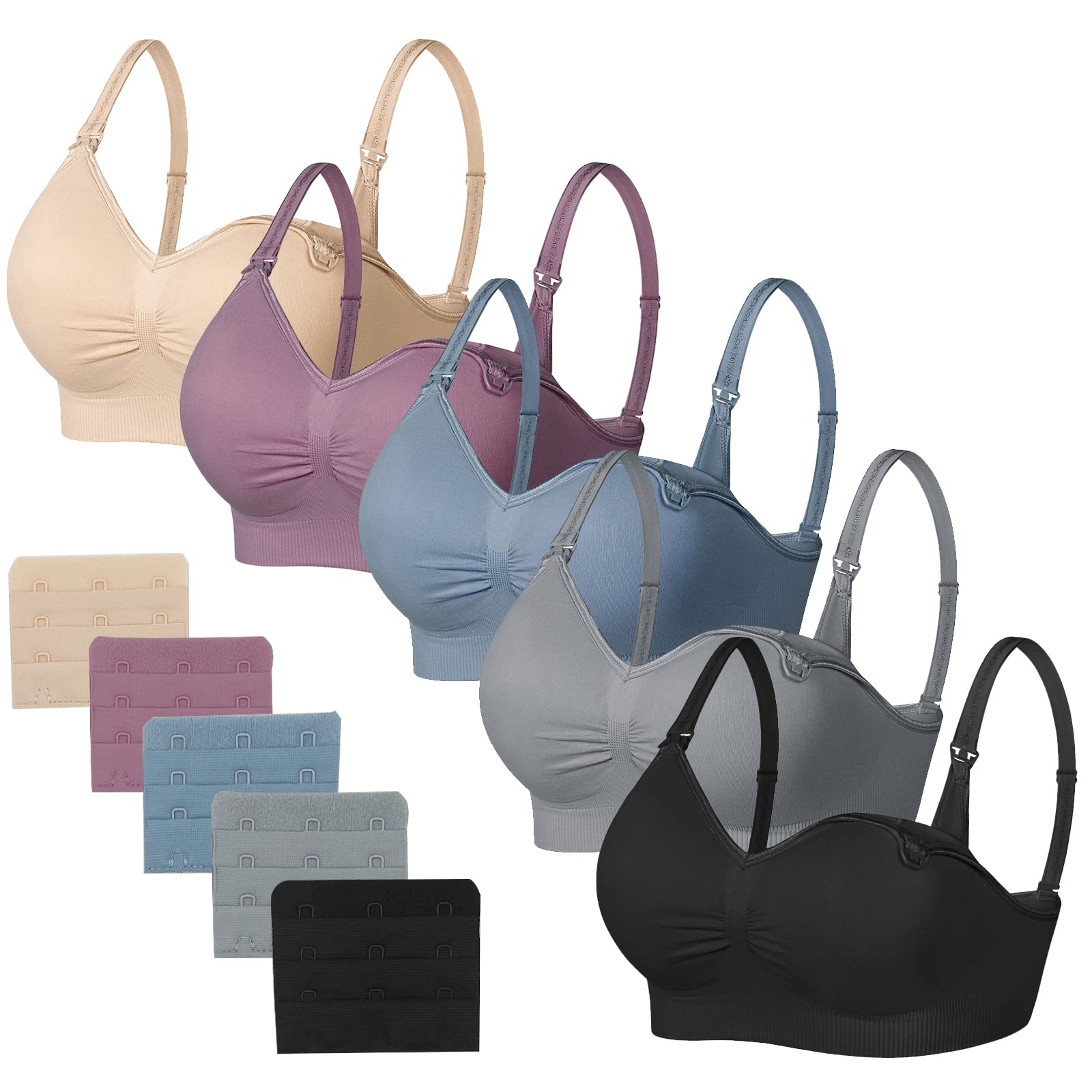 JAMRID Comfortable Sleeping Nursing Bras for Breastfeeding Maternity & Pregnancy - Pumping Bra with Extra Extenders - Perfect for Nighttime Nursing, Postpartum Recovery and Daily Wear