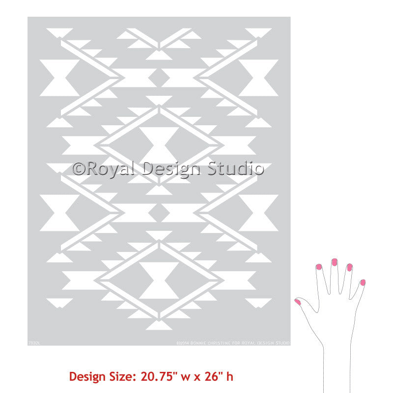 Navajo Dreams Damask Wall Stencil - Reusable DIY Painting Template for Home Decor, Bedroom & Nursery Accent Walls | Perfect for Stenciling, Wall Art, and Creative Interior Design Projects