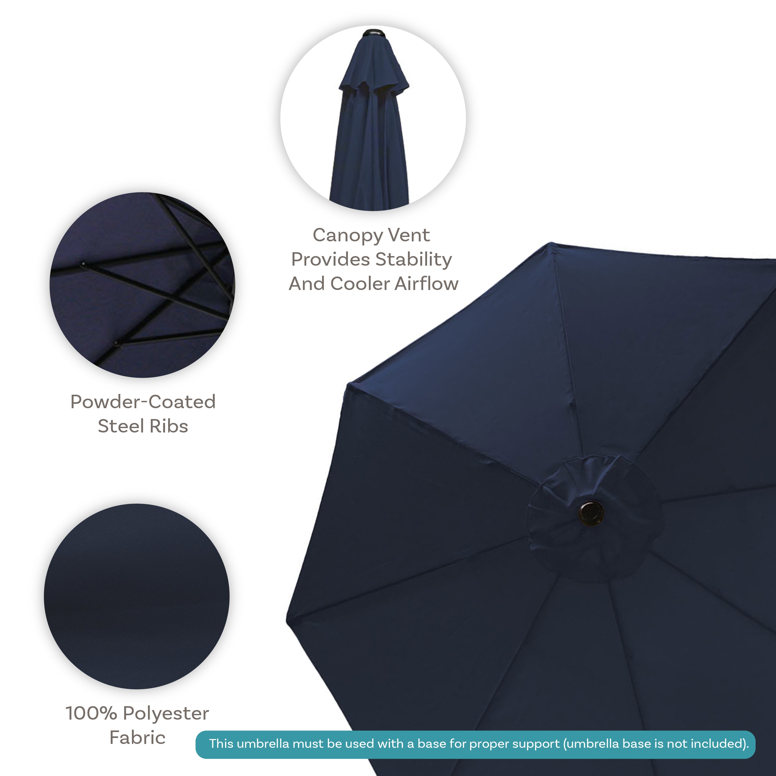 Sunnydaze 9-Foot Aluminum Outdoor Patio Umbrella with Tilt & Crank - Perfect for Poolside, Backyard, Deck, and Garden Shade