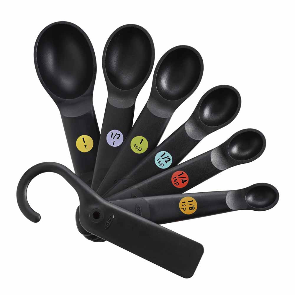 OXO 7-Piece Stainless Steel Measuring Spoon Set for Baking & Cooking - Accurate Kitchen Measuring Tools for Dry & Liquid Ingredients