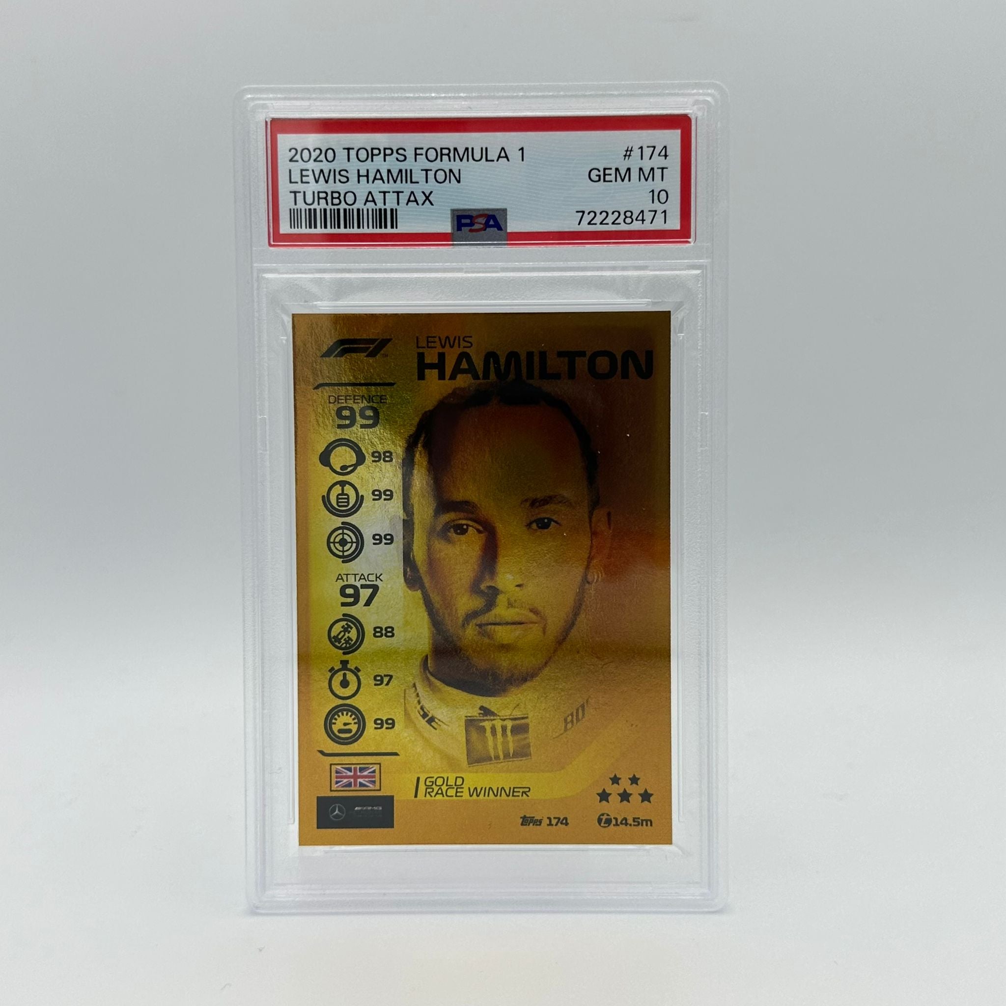 PSA 10 Lewis Hamilton #174 POP 6 Trading Card - Rare Collectible for F1 Fans & Sports Memorabilia Enthusiasts (Perfect for Display, Investment, or Gifting)