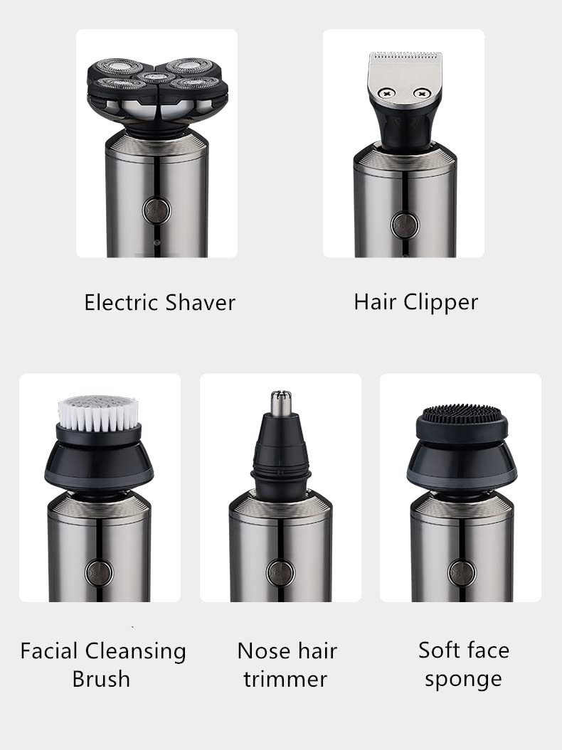 Electric Head Shaver for Bald Men - IPX6 Waterproof USB Rechargeable Beard Trimmer & Razor - Multi-Function Grooming Kit (All-in-One Package) - Perfect for Travel, Home Use & Quick Touch-Ups
