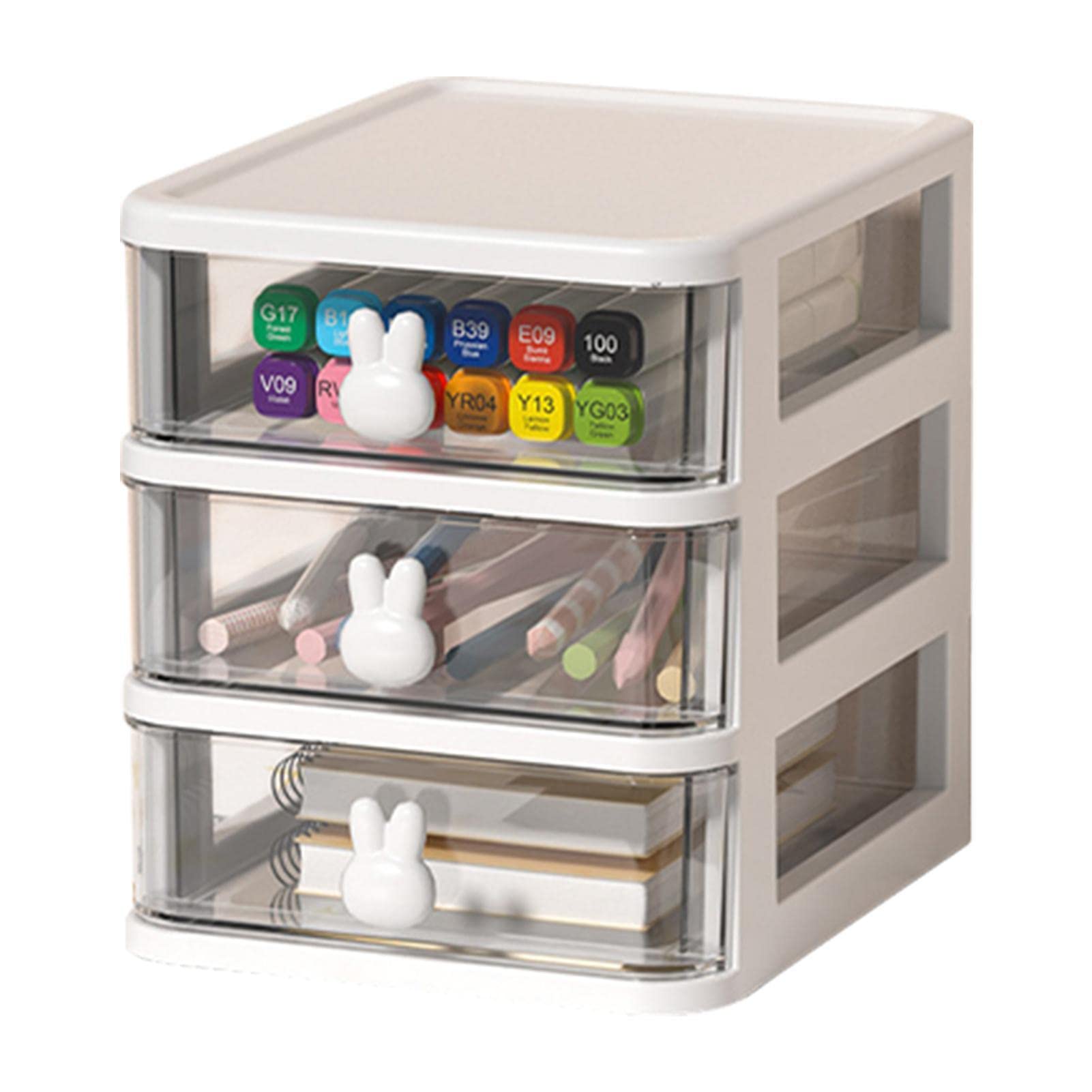 4-Tier Clear Makeup Organizer with Drawers - Desktop Cosmetic Storage for Vanity