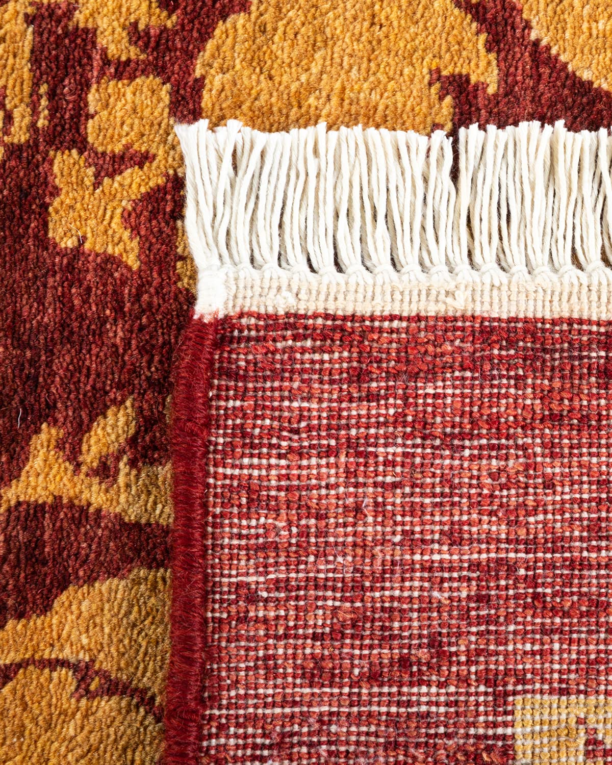 Handmade Traditional Floral Mogul Red Wool Area Rug 4x6 - Solo Rugs One of a Kind Hand Knotted - Perfect for Living Room, Bedroom & Home Decor